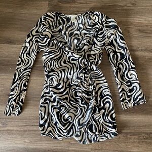 H&M patterned wrap dress